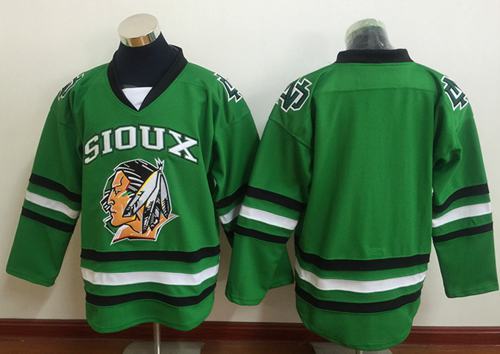 Blackhawks Blank Green Sioux Stitched NHL Jersey - Click Image to Close